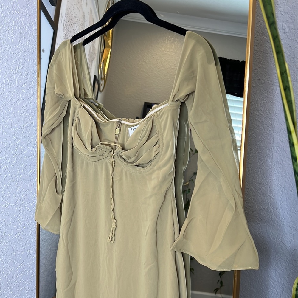 HOUSE OF CB 'Naomi' Olive Halter Midi Dress NWOT - Picture 9 of 9